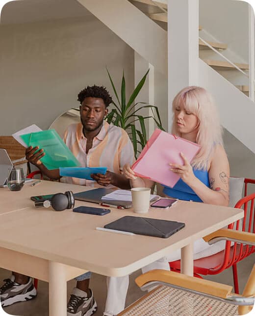 Man Woman At Desk